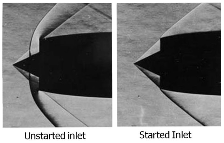 Shock wave structure around a supersonic axisymmetric cone inlet